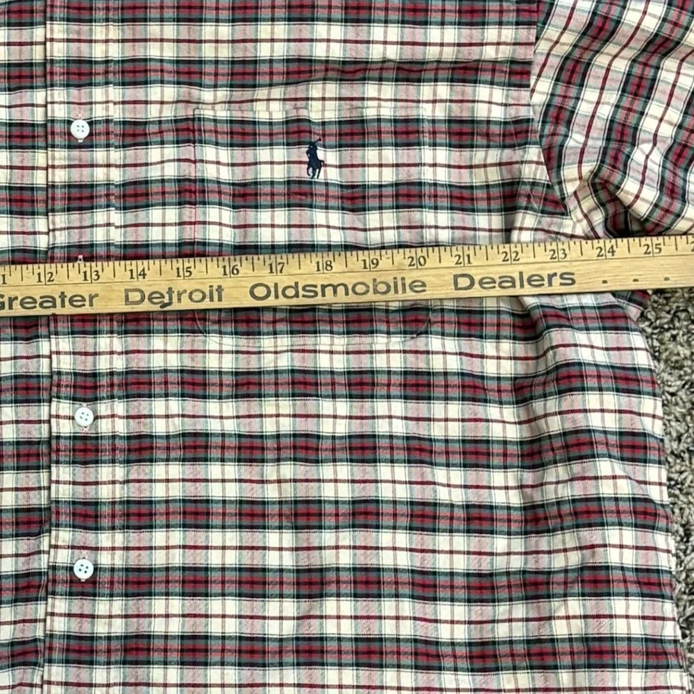 Polo Ralph Lauren Big Shirt Plaid Button Down Long Sleeve Pocket  L